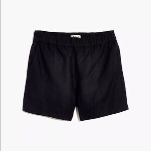 Madewell Linen Blend Easy Pull-on Shorts in Black
